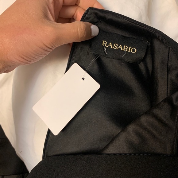 SOLD Rasario black lace slit long dress gown - Picture 6 of 7